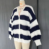 Fantoye Knit Striped Two Piece Sets Cardigan Women Sweater With Scarf Long Sleeve Button Sweater Winter Loose Casual Streetwear