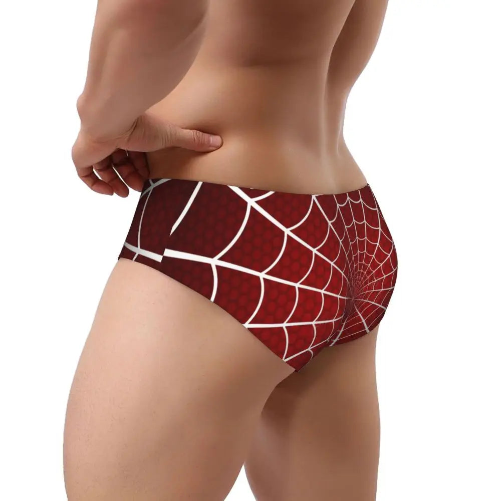Custom Superhero Briefs Underwear Men's Comfortable Stretch Spider Man Head Panties