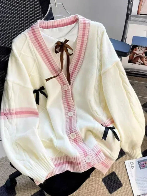 Cardigan Women Solid Oversize Loose Sweaters Student Preppy Sweet Girl Cute Knitwear New All-match Soft Hot Sale Basic