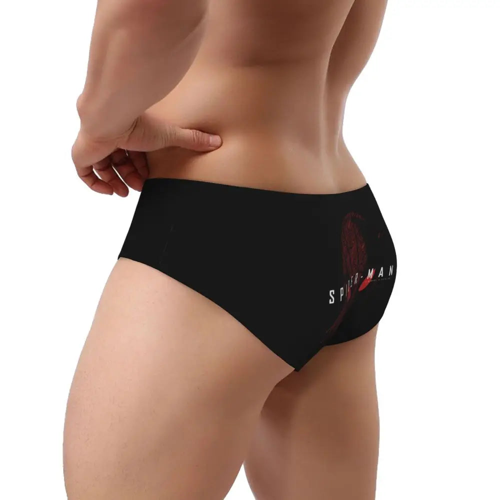 Custom Superhero Briefs Underwear Men's Comfortable Stretch Spider Man Head Panties