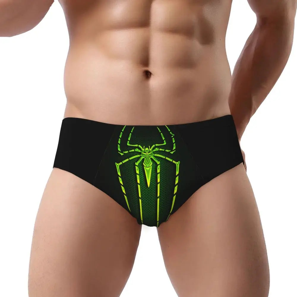 Custom Superhero Briefs Underwear Men's Comfortable Stretch Spider Man Head Panties