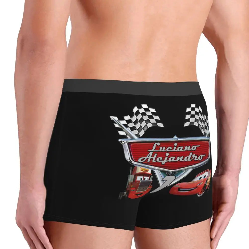 Custom Lighting McQueen Boxers Shorts Men's Cartoon Briefs Underwear Novelty Underpants