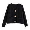 2024 O Neck Single-breasted Knitted Cardigan For Women Casual Pocket Long Sleeve Sweater Autumn Fashion Lady Streetwear Knitwear