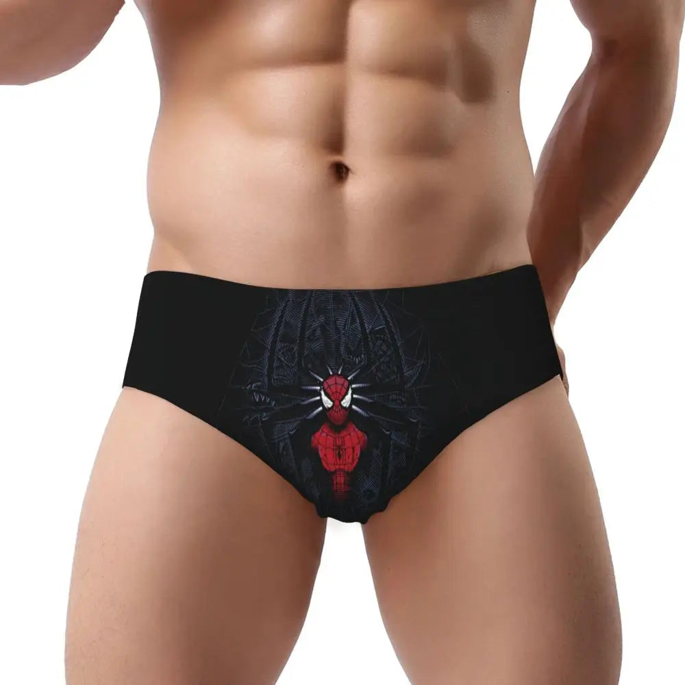 Custom Superhero Briefs Underwear Men's Comfortable Stretch Spider Man Head Panties