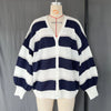 Fantoye Knit Striped Two Piece Sets Cardigan Women Sweater With Scarf Long Sleeve Button Sweater Winter Loose Casual Streetwear