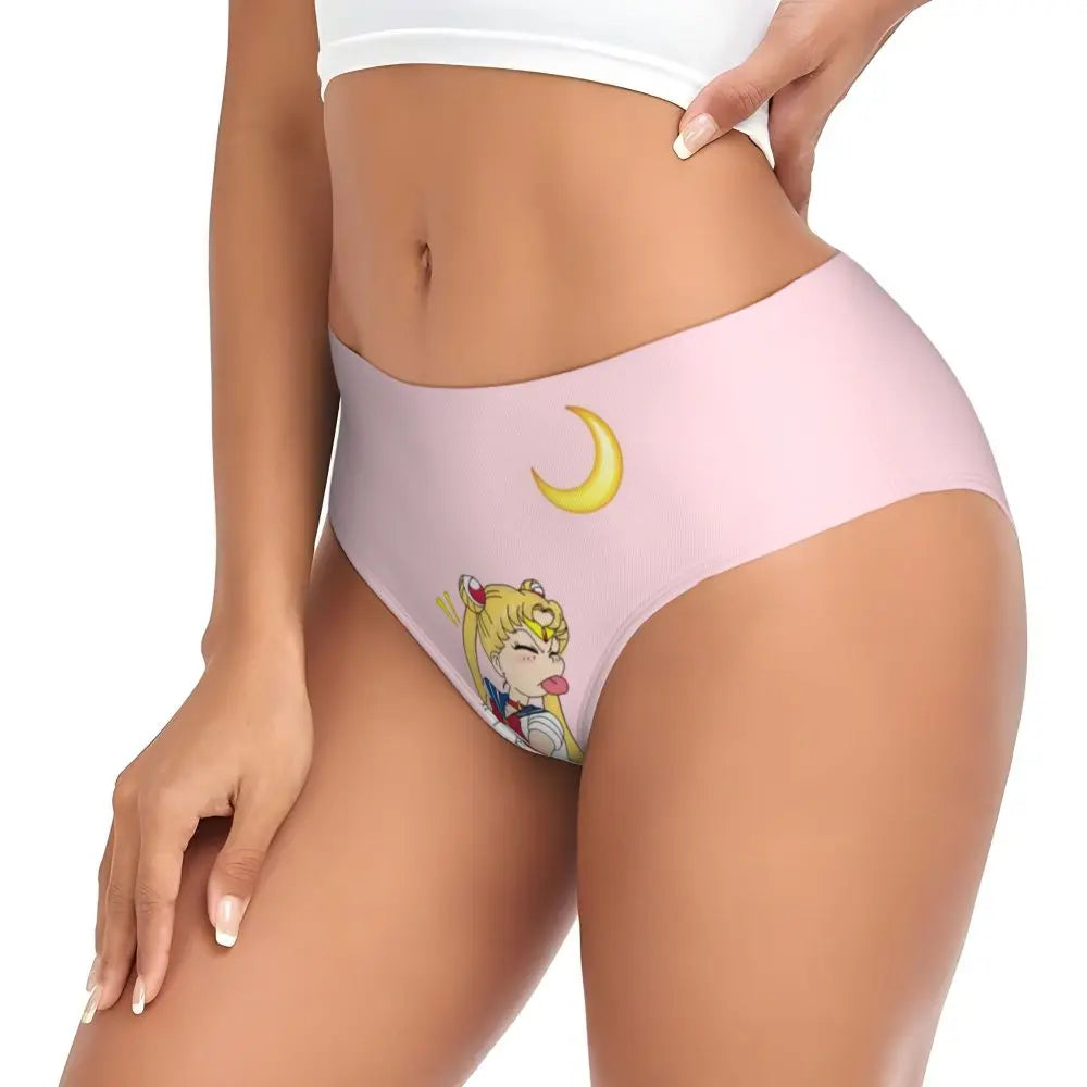 Custom Sailors Moon Girl Brief Panties Women Breathable Stretch Underwear