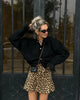 BKQU Feather Patchwork Knitted Cardigan Women Fashion Long Sleeve Single Breasted Short Loose Sweater Coats Elegant Street Tops