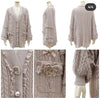 Japanese Style Ribbon Weaving Hollow Pocket Knitted Cardigan Autumn and Winter Women Girls Sweet Bowknot Long Sweater Coat