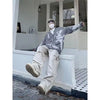 American Vintage Flocking Cardigan Knit Sweater Men's Clothing Loose Oversized Winter Cardigans Coats Y2k Hip-Hop Streetwear