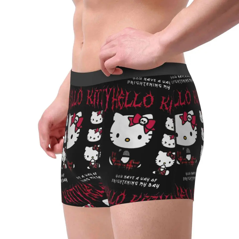 Custom Hello Kitty Brightening My Day Boxer Merch Boxers Shorts Novelty Underwear Boxer Briefs Gag Soft Quilt Underpants Man