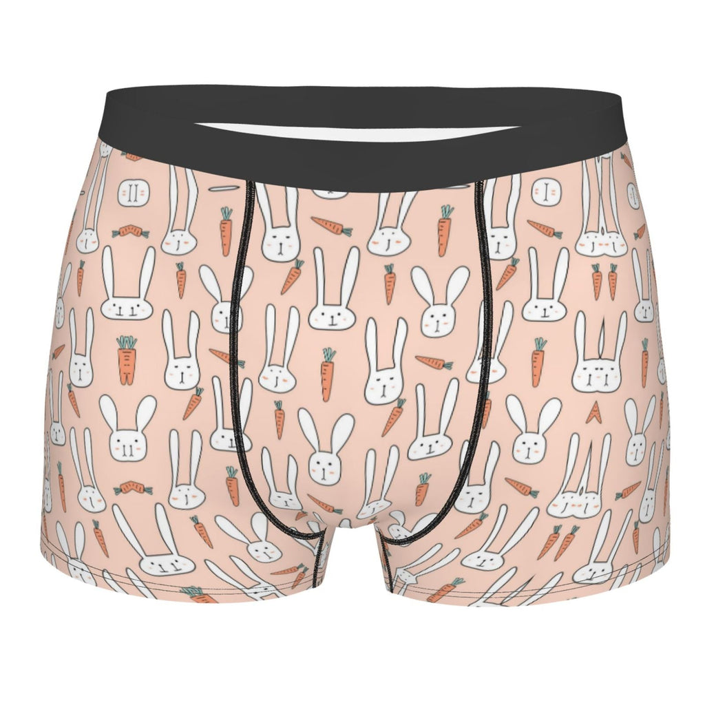 Carrot and Bunny Easter Men Underwear Boxer Hombre Men Anime Cartoon Polyester Print Boy Panties Shorts Men Boxer