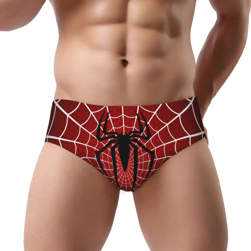 Custom Superhero Briefs Underwear Men's Comfortable Stretch Spider Man Head Panties