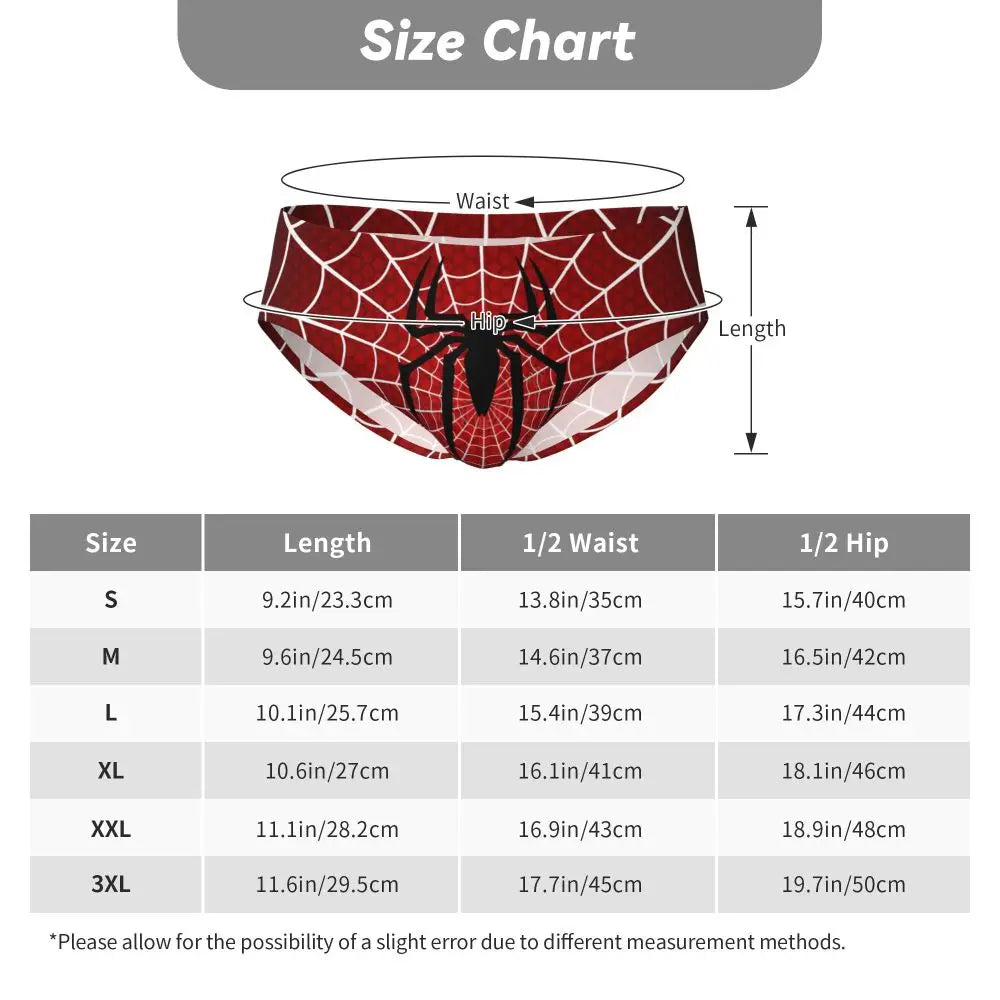 Custom Superhero Briefs Underwear Men's Comfortable Stretch Spider Man Head Panties