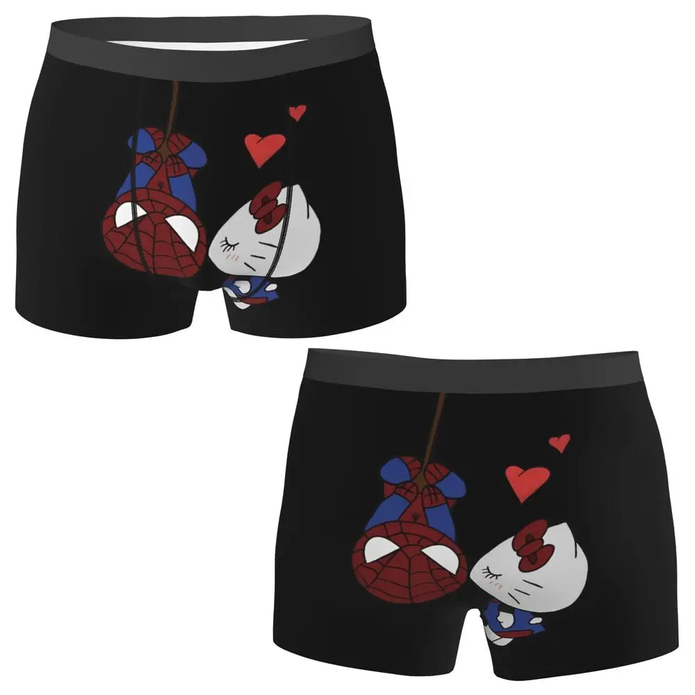 Christmas Hello Kitty Underwear Print Trunk Trenky Men Underpants Soft Trend Shorts Briefs Birthday Gift