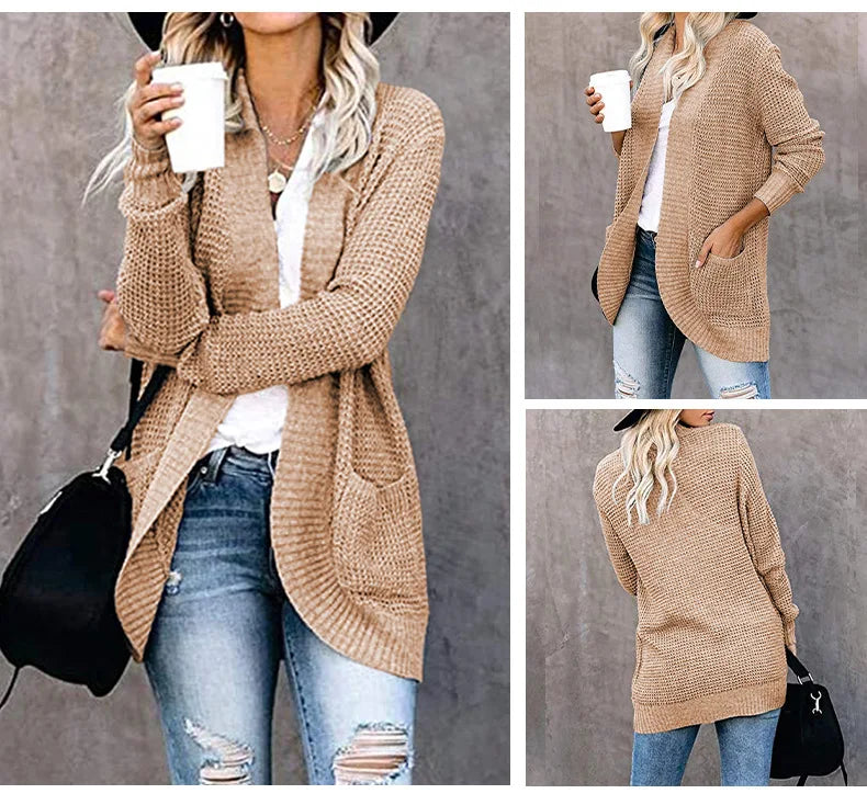 Autumn Long Coat Women Jumper Pull Femme Loose Knitted Ladies Outerwear Ropa Mujer Fashion Cardigan Jacket Sweater Woman Clothes
