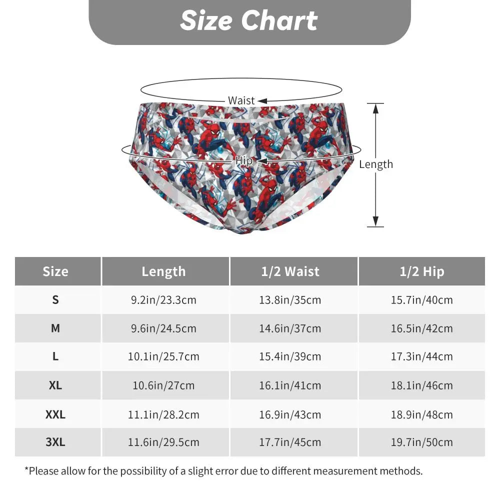 Custom Superhero Briefs Underwear Men's Comfortable Stretch Spider Man Head Panties