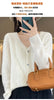 Women's V-Neck Spring and Autumn 100% Wool Cashmere Cardigan Women's Knit Sweater Super Soft Loose Large Size Long Sleeve Shirt