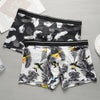 Men's Printed Boxer Briefs Shorts Ice Silk Sexy Seamless Underwear Underpants Ultra-thin Breathable Panties