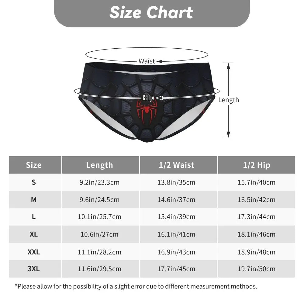 Custom Superhero Briefs Underwear Men's Comfortable Stretch Spider Man Head Panties