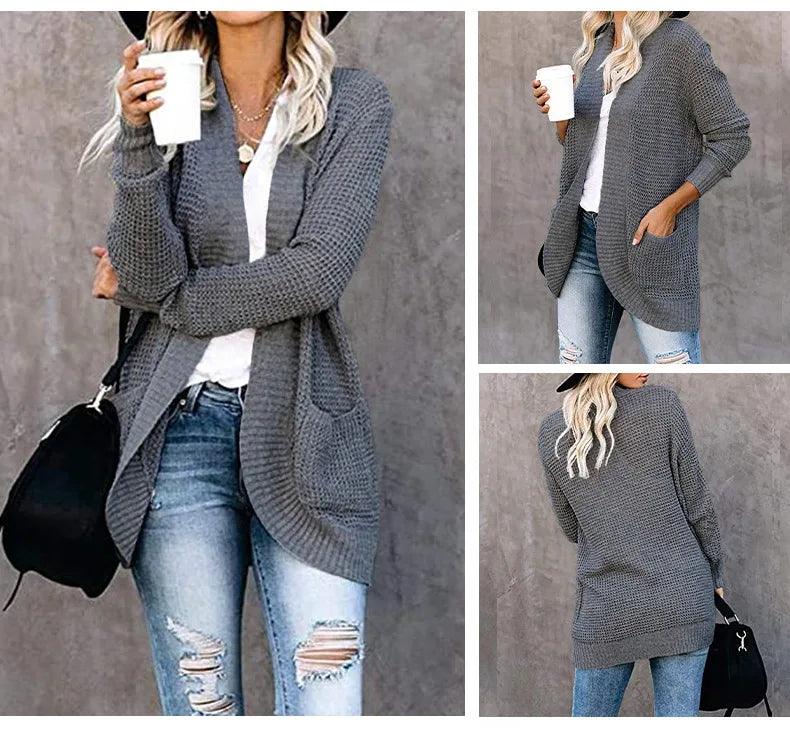 Autumn Long Coat Women Jumper Pull Femme Loose Knitted Ladies Outerwear Ropa Mujer Fashion Cardigan Jacket Sweater Woman Clothes