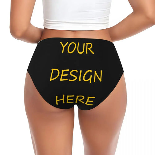 Custom Womens Custom Your Photo Logo Text Print Panties Underwear Female Stretch Your Design Here DIY Briefs Underpants