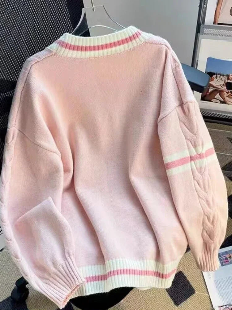 Cardigan Women Solid Oversize Loose Sweaters Student Preppy Sweet Girl Cute Knitwear New All-match Soft Hot Sale Basic