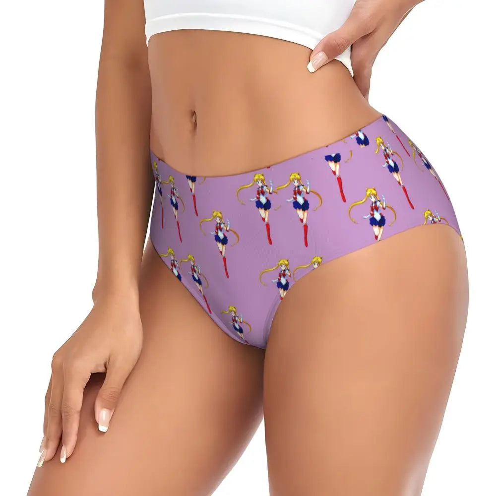 Custom Sailors Moon Girl Brief Panties Women Breathable Stretch Underwear