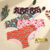 3Pcs/SET Women Seamless Ultra-thin Underwear Santa Claus Printed Panties Sexy Christmas Theme Briefs Comfortable Lingerie XS-XL