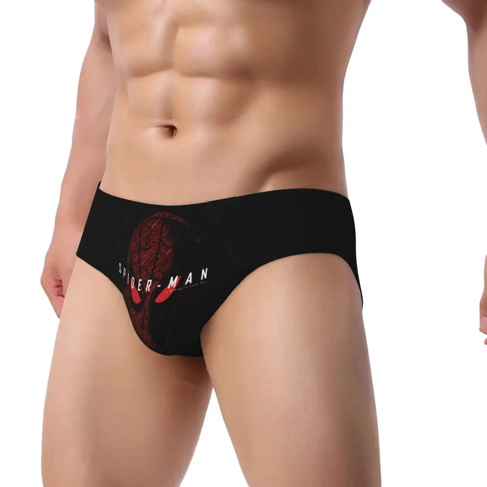 Custom Superhero Briefs Underwear Men's Comfortable Stretch Spider Man Head Panties