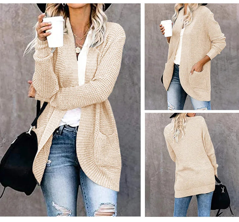 Autumn Long Coat Women Jumper Pull Femme Loose Knitted Ladies Outerwear Ropa Mujer Fashion Cardigan Jacket Sweater Woman Clothes