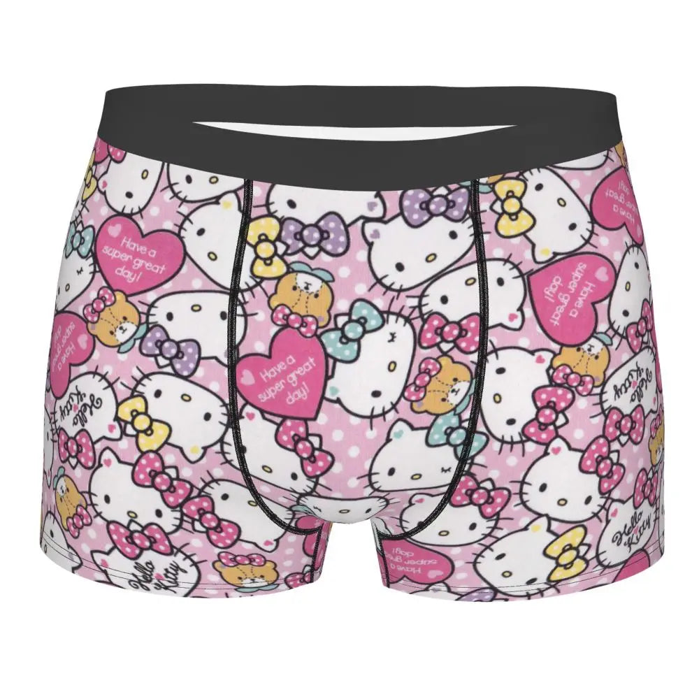 Custom Male Cool Hello Kitty Men Underwear Boxer Briefs Soft Shorts Panties Underpants
