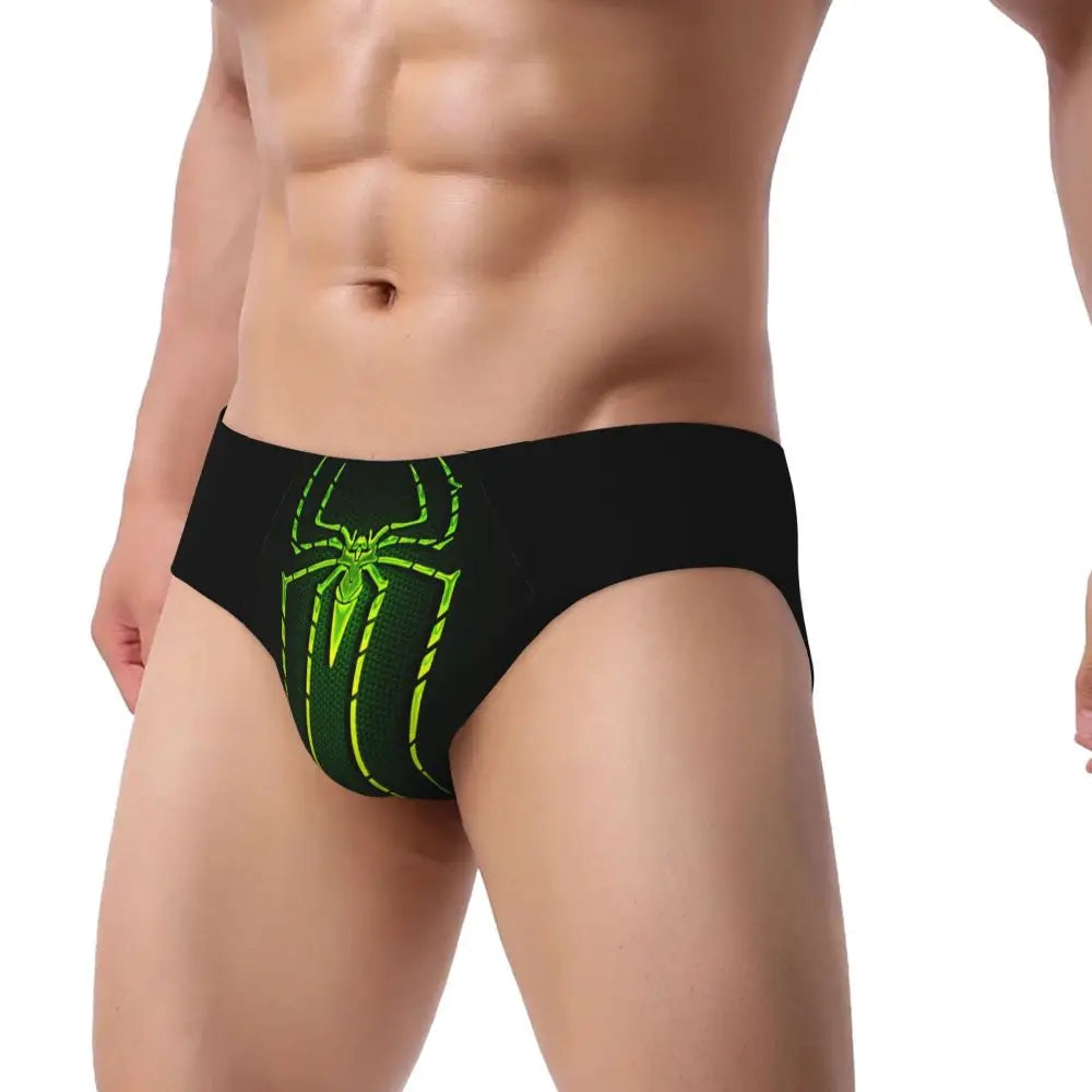 Custom Superhero Briefs Underwear Men's Comfortable Stretch Spider Man Head Panties