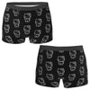 Black Hello Kitty Middle Finger  Underwear Print Trunk Trenky Men's Underpants Elastic Shorts Briefs Gift