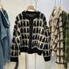 Woherb 2024 New Sweaterscoat Women Cute Cat Print Knitted Cardigan O-neck Sweet Sueter Fashion Loose Casual Jackets Pull Femme