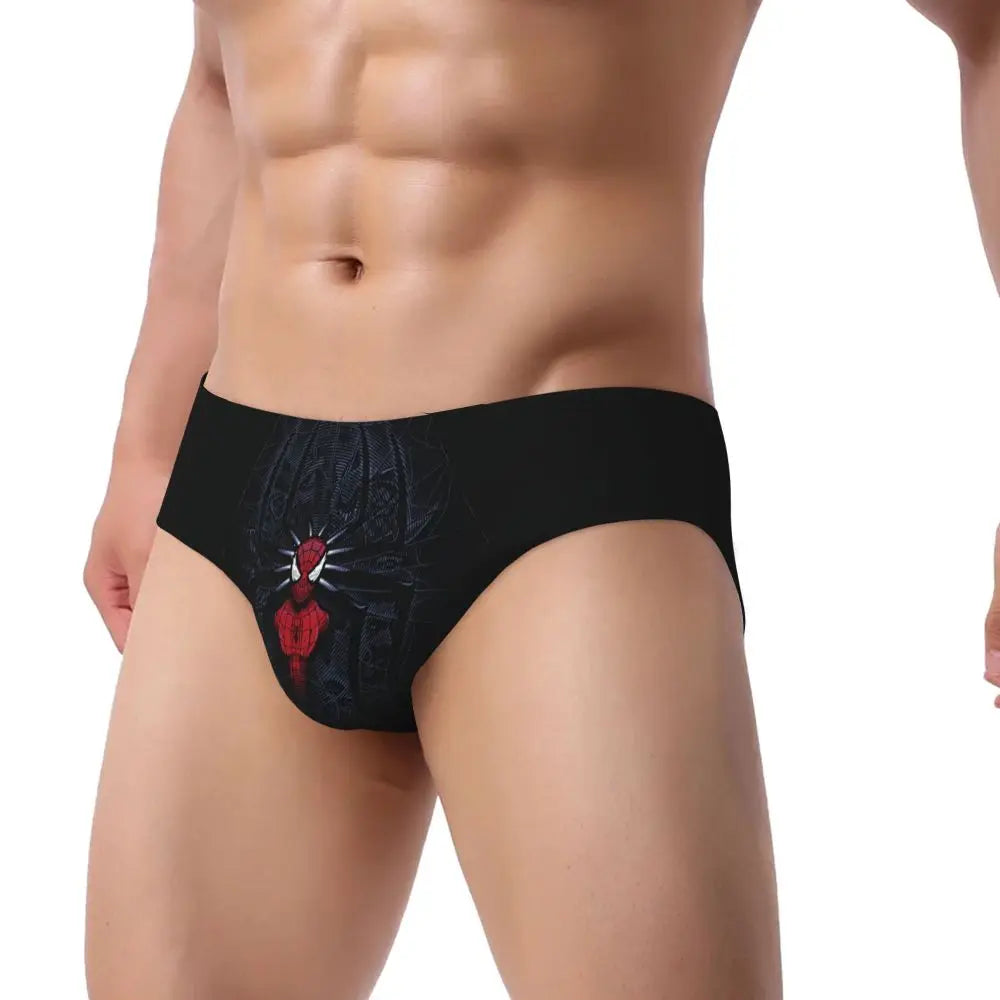 Custom Superhero Briefs Underwear Men's Comfortable Stretch Spider Man Head Panties
