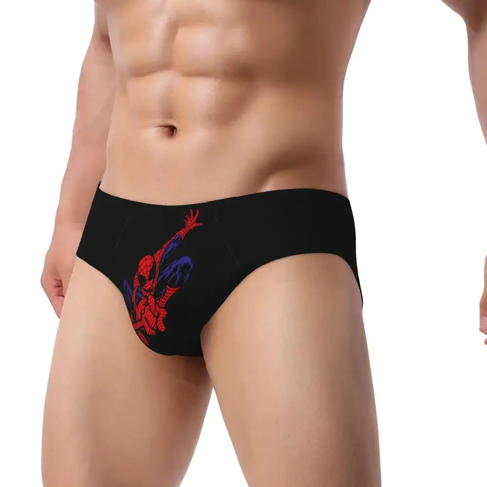 Custom Superhero Briefs Underwear Men's Comfortable Stretch Spider Man Head Panties