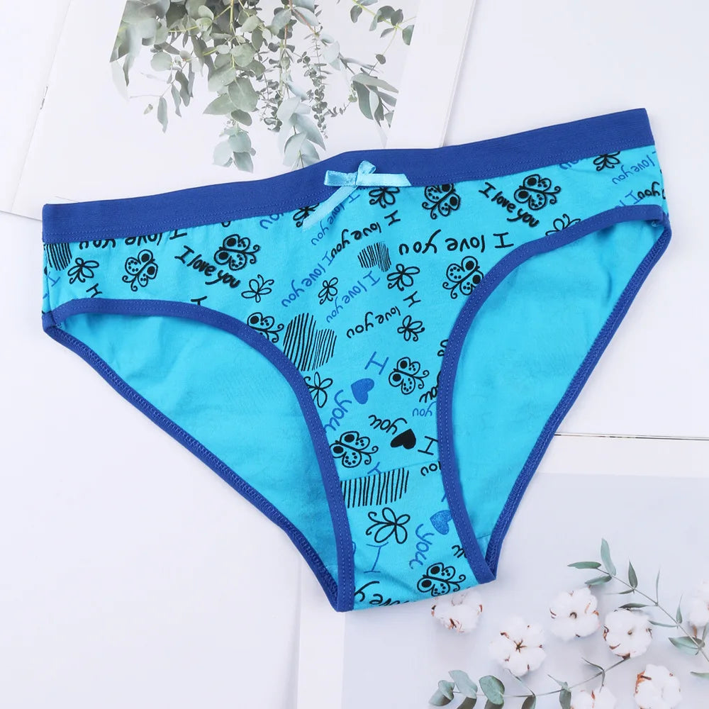Printed Cute Women's Cotton Underwear Low Waist Women's Underwear Briefs