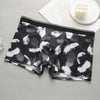 Men's Printed Boxer Briefs Shorts Ice Silk Sexy Seamless Underwear Underpants Ultra-thin Breathable Panties