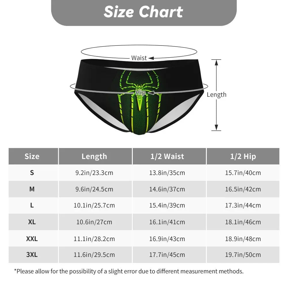 Custom Superhero Briefs Underwear Men's Comfortable Stretch Spider Man Head Panties
