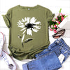 Women's Floral Printed Cotton Short-sleeved T-shirt Top