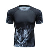 3D Digital Printing Short Sleeve Trendy Men's Quick-drying Fitness Tights