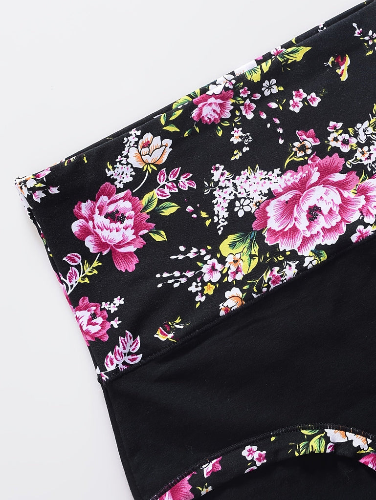 5 pieces of autumn and winter underwear high waist comfortable underwear thermal underwear Chinese flower underwear