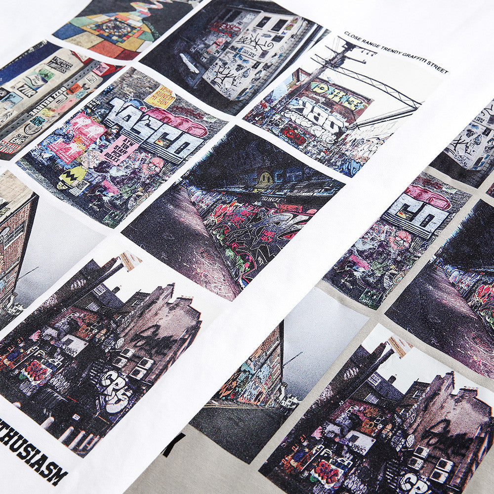 City Landscape Printed Short-sleeved T-shirt Men