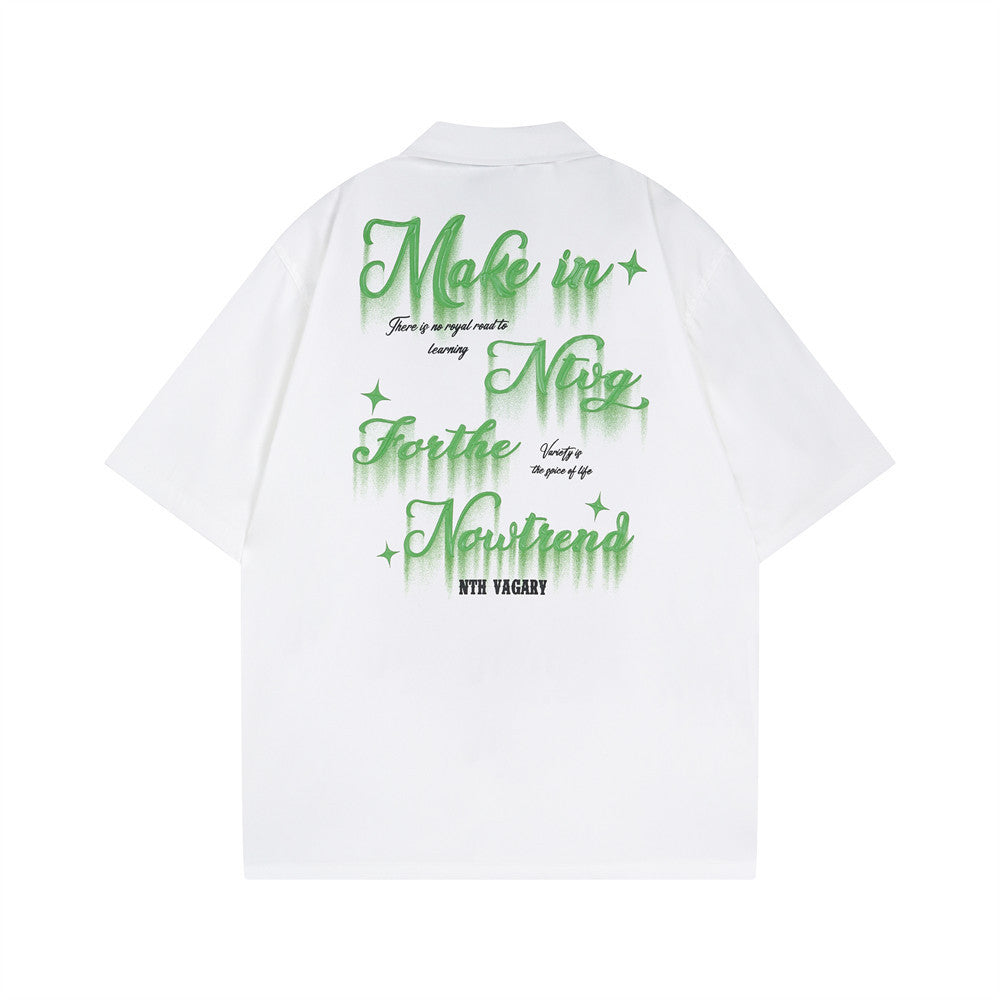 High Street Dark Letter Puff Print Short Sleeve