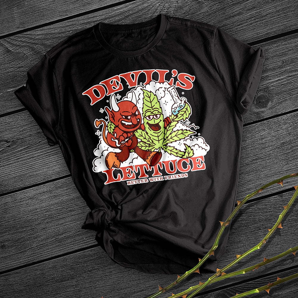 Devil's Lettuce Print Short Shirt Fabric