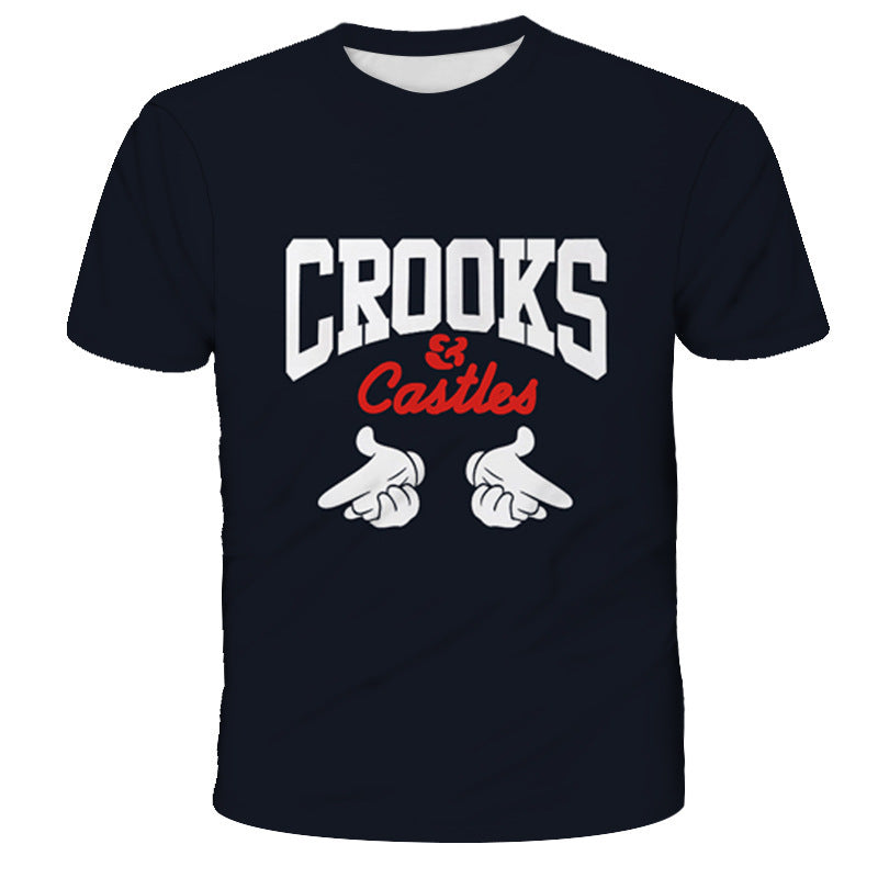 Men Printed Pullover Loose Short Sleeves