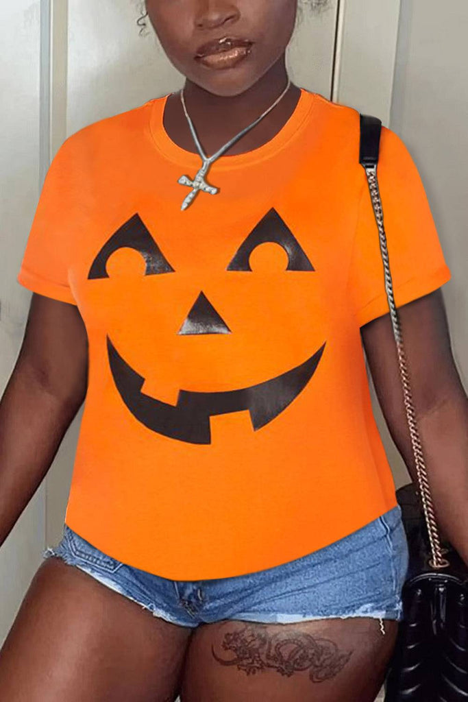 Women's Printed Street Style Short Sleeve Workout T-shirt Top