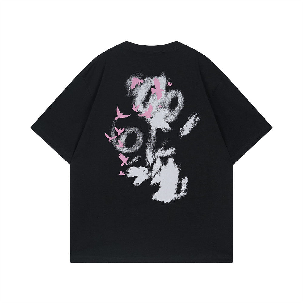 Graffiti Letter Short Sleeve T-shirt High Street Hip Hop