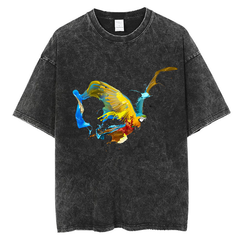 Scribble Line Creative Graffiti Graphic Cotton Short T-shirt