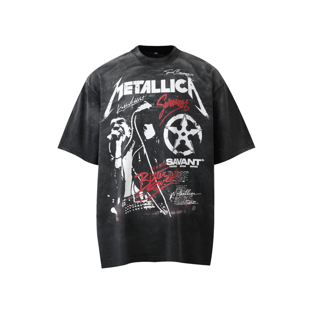 Men's Loose Printed Short-sleeved T-shirt